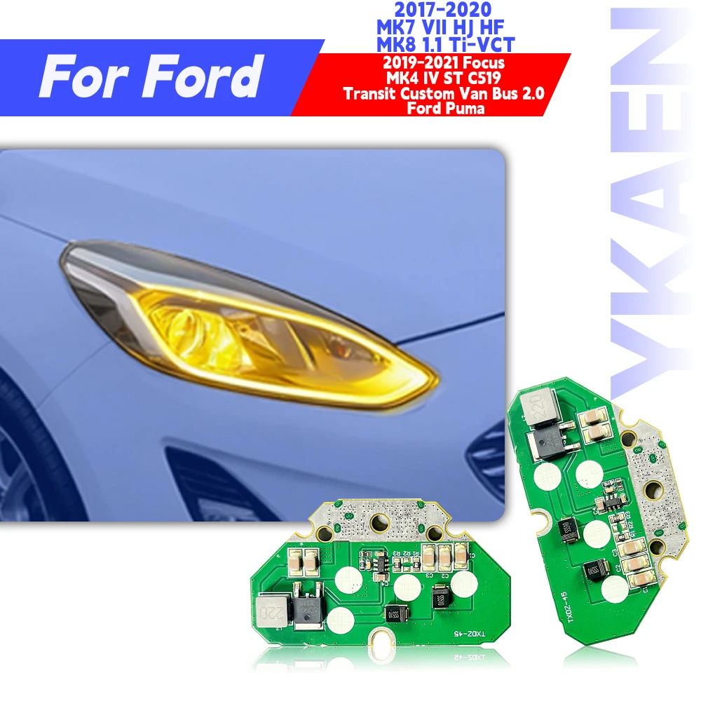 

Yellow White Red LED Angel Eye DRL Board Chip For Ford Fiesta MK7 MK8 17-21 Focus MK4 C519 Daytime Running Light H1BB-13D278-AC