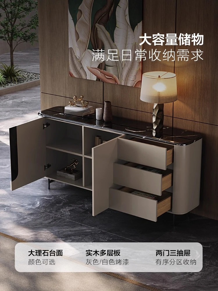 Solid wood dining side cabinet, living room partition wall locker, modern simple Italian side cabinet 3