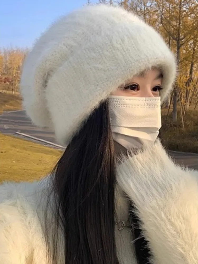 

Rabbit Hair Hat For Women In Autumn And Winter, Warm And Cold Proof, Ear Protection, Furry Fur Fisherman Hat