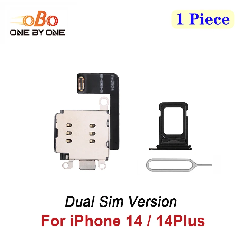 Dual SIM Card Reader Flex Cable For iPhone 14 14Plus Double SIM Card Tray Slot Holder Adapter Connector Repair Black White Blue
