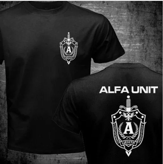 New Russian Spetsnaz Alfa Unit Counter Terrorist Special Unit Forces T Shirt 2 Side Black O Neck Tshirt Funny Shirts Tops