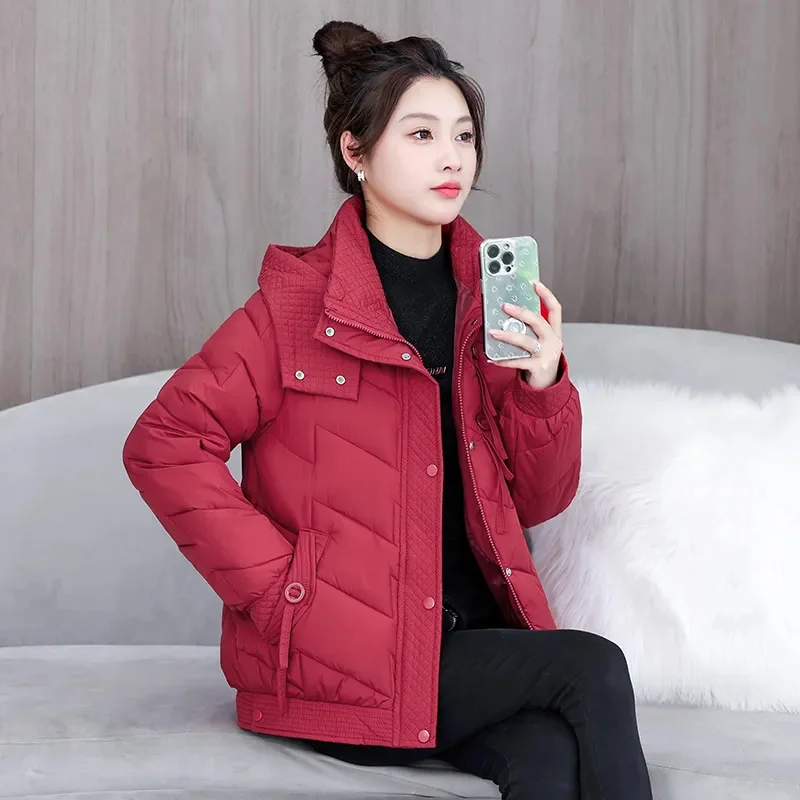 Down Coat Women Parkas Winter 2024 New Fashion Warm Cotton Jacket Loose Hooded Fashion Overcoat Ladies Thickened Outwear Tops