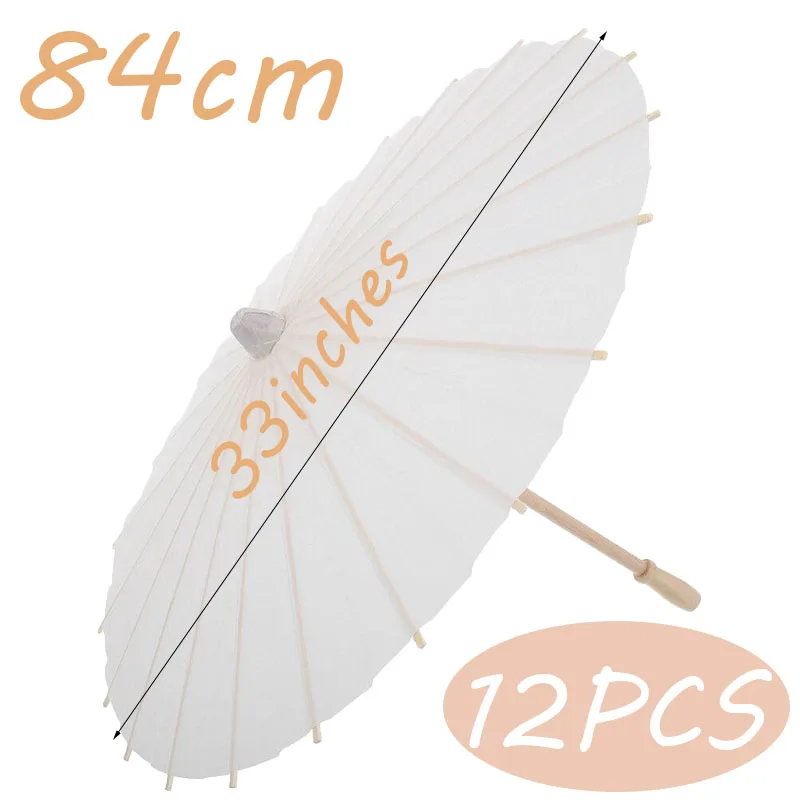 8/12/24/36/50PCS 60/84cm Wit Papier Paraplu Bruiloft Papieren Parasol voor Gasten Paraplu voor Baby Shower Party Decor Foto Props