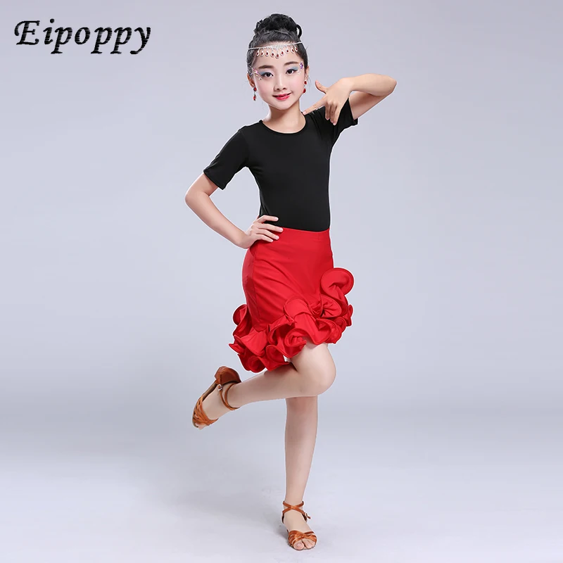 여아용 라틴 댄스 의상, 라틴 댄스 스커트, 어린이 채점 연습복, 용수철 및 여름 라틴 세트, 긴팔, 신제품