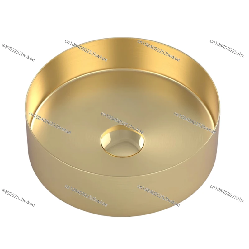Modern Stainless Steel Round Washbasin Luxury Countertop Hotel Bathroom Sink