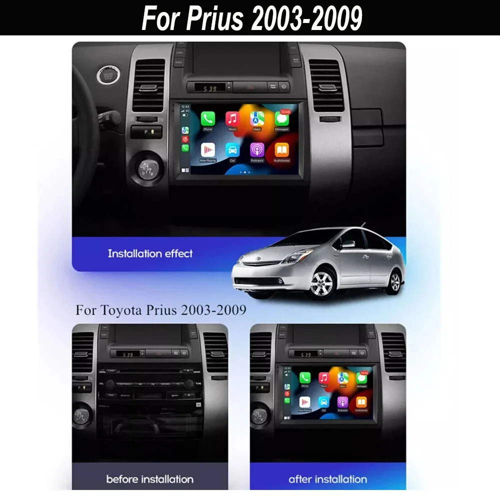 

9Inch Car-play Car Stereo Radio GPS Navi WIFI 2+32G Compatible for Prius 2003-2009 Android 13