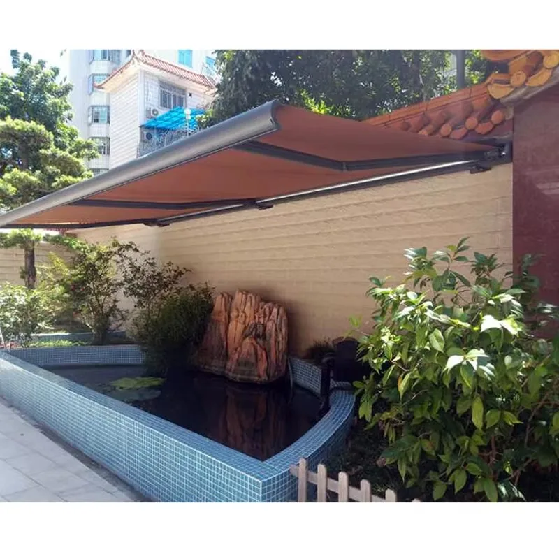 ATV&UTVGarden Aluminum Folding Arm Awning Outdoor Sun Shade Motorized Patio Canopy Retractable Full Cassette Awning