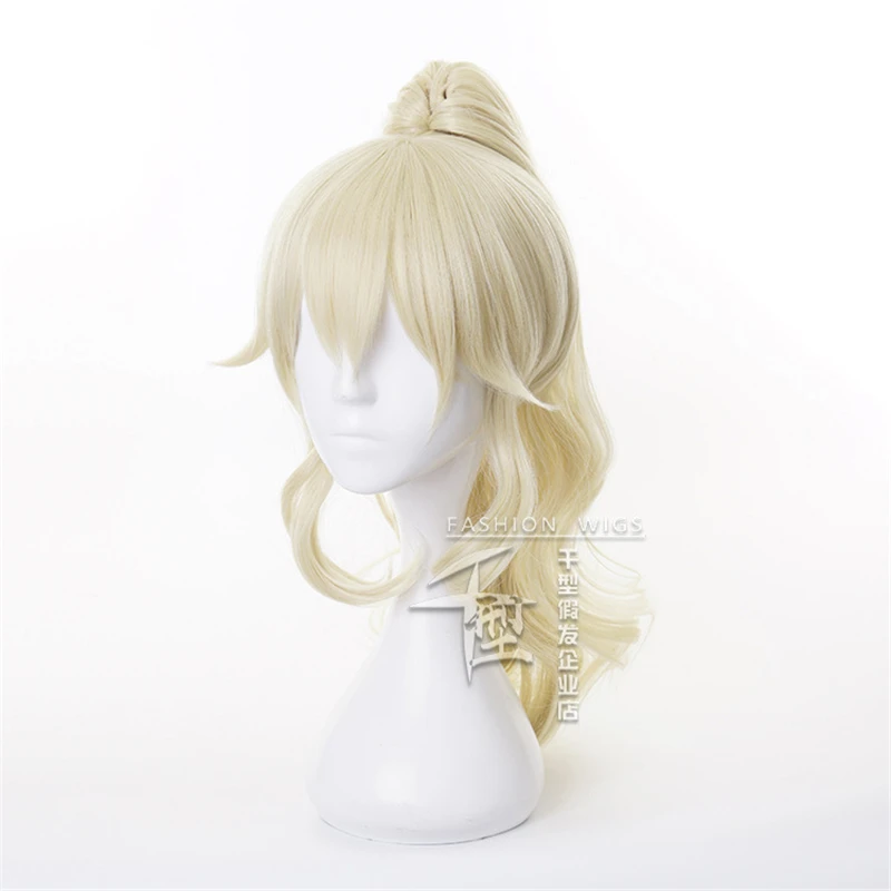 Genshin Auswirkungen Jean Cosplay Perücke Frauen 40cm Licht Goldene Wärme Beständig Synthetische Perücken perücken Anime Halloween Cosplay Perücken