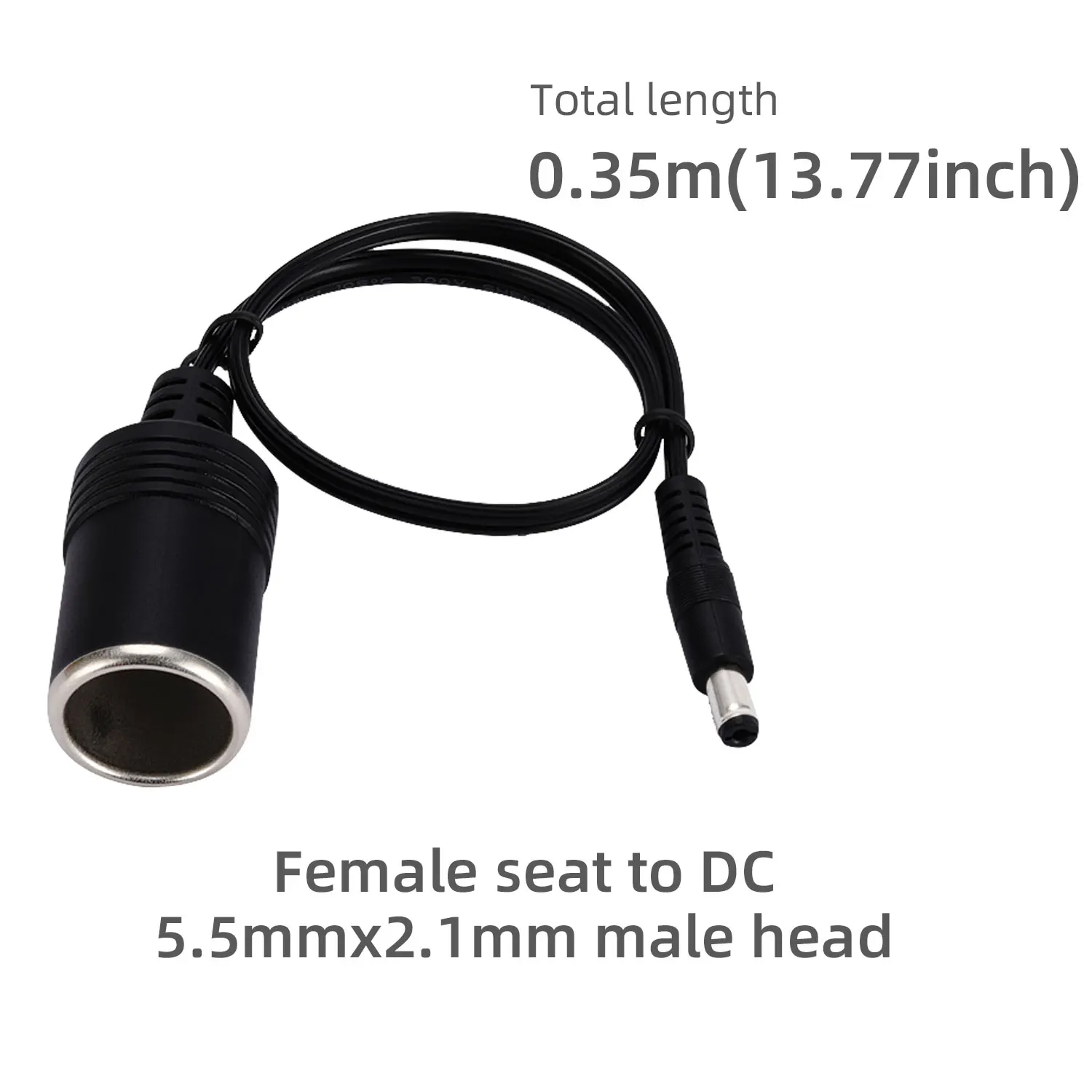 12V Car Cigarette Lighter to DC5.5x2.1mm Converter 18AWG Power Cable Standard DC Adapter Cable for Car Charger Connection Cable