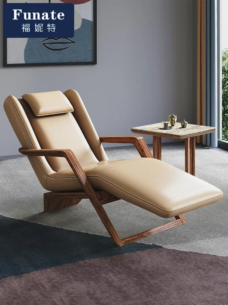 Living Room Leather Recliner Villa Large Apartment Couch Solid Wood Bedroom Furniture