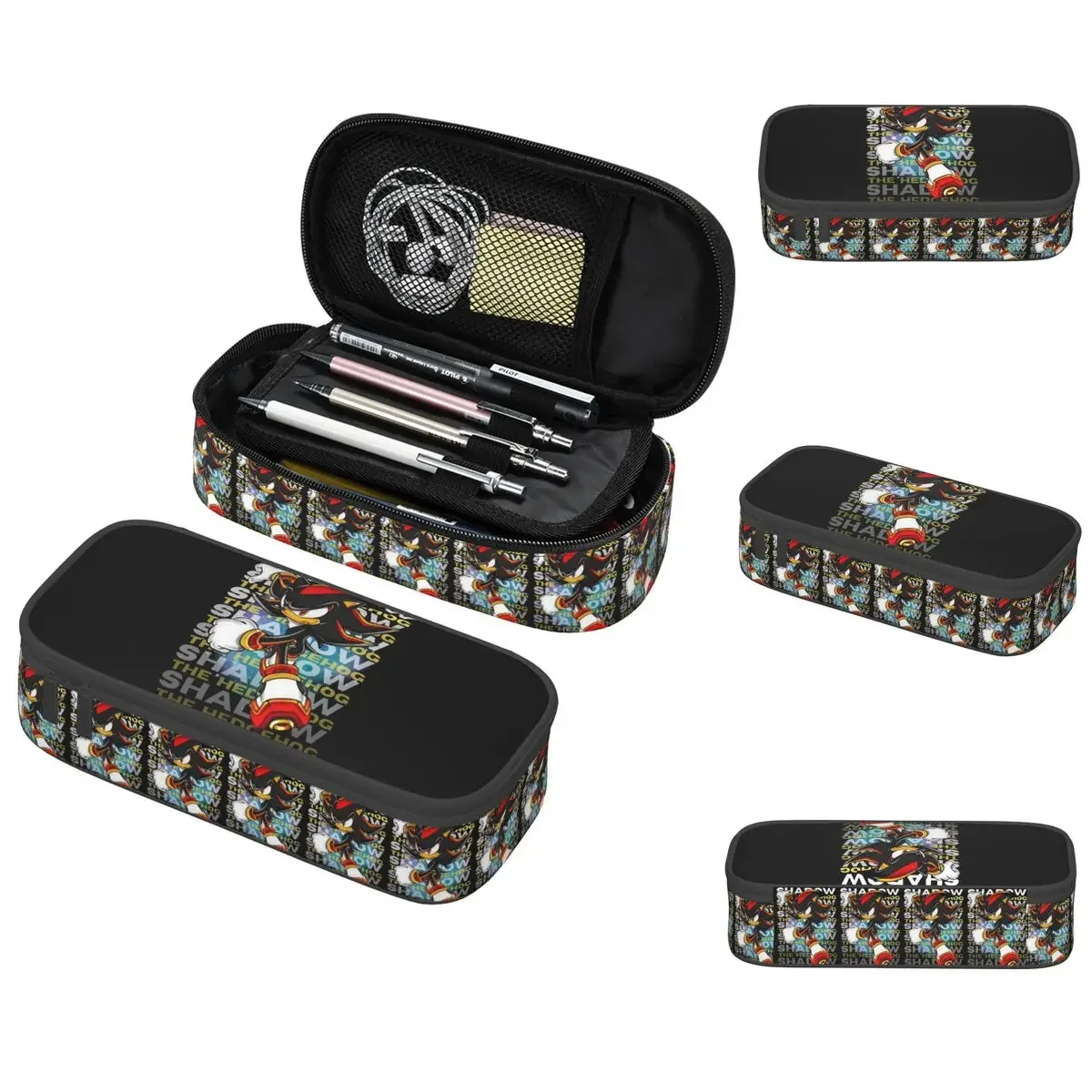 

Shadow The Hedgehog Sonic Poster Pencil Case for Studen Gifts Pen Box Pencil Bag Stationery Supplies Pen Holder Bag