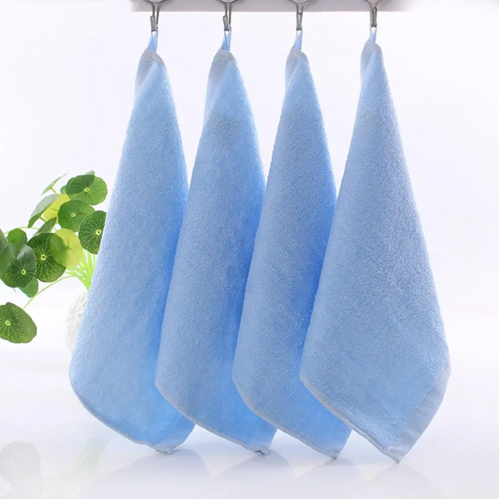 25x25CM Square Towel Bamboo Hanging Loop Quick Drying Kindergarten Kids Baby Hanging Hand Towel toallas de mano