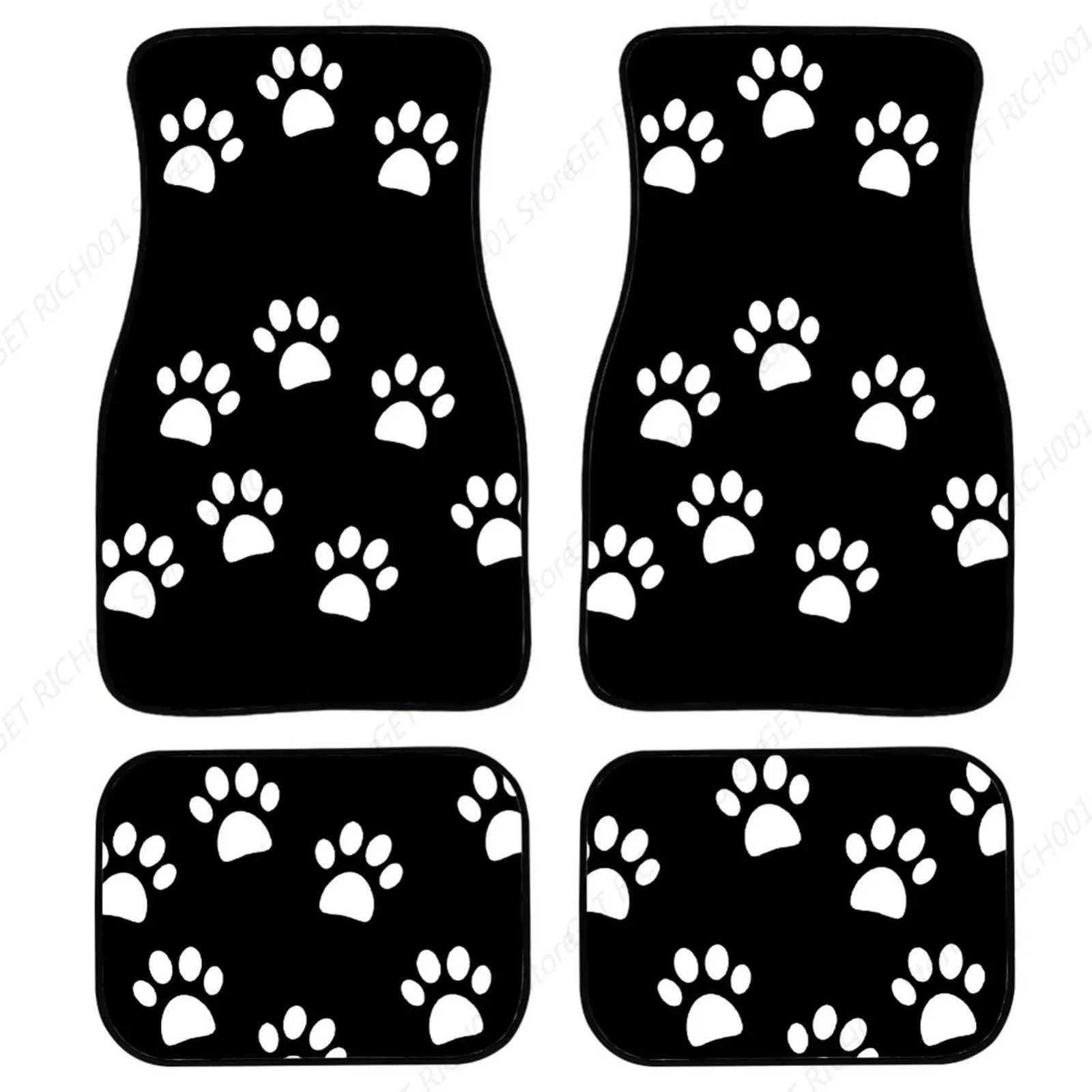 

Alfombrillas Coche Resistentes Con Estampado Patas Blancas, Juego Completo Alfombrillas Lanteras Y Traseras Para Coche, Ajust