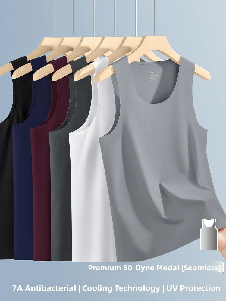 

Modal Sl Men's Tank Top Svel Fitn Sportswear Moisture ng round Ne Casual Inner Wear Base irt