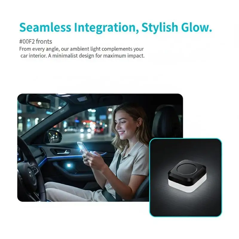 Universal Car USB Ambient Lights 2PCS LED Plug and Play Easy Installation Atmosphere Lamps for Vehicle Signal Light