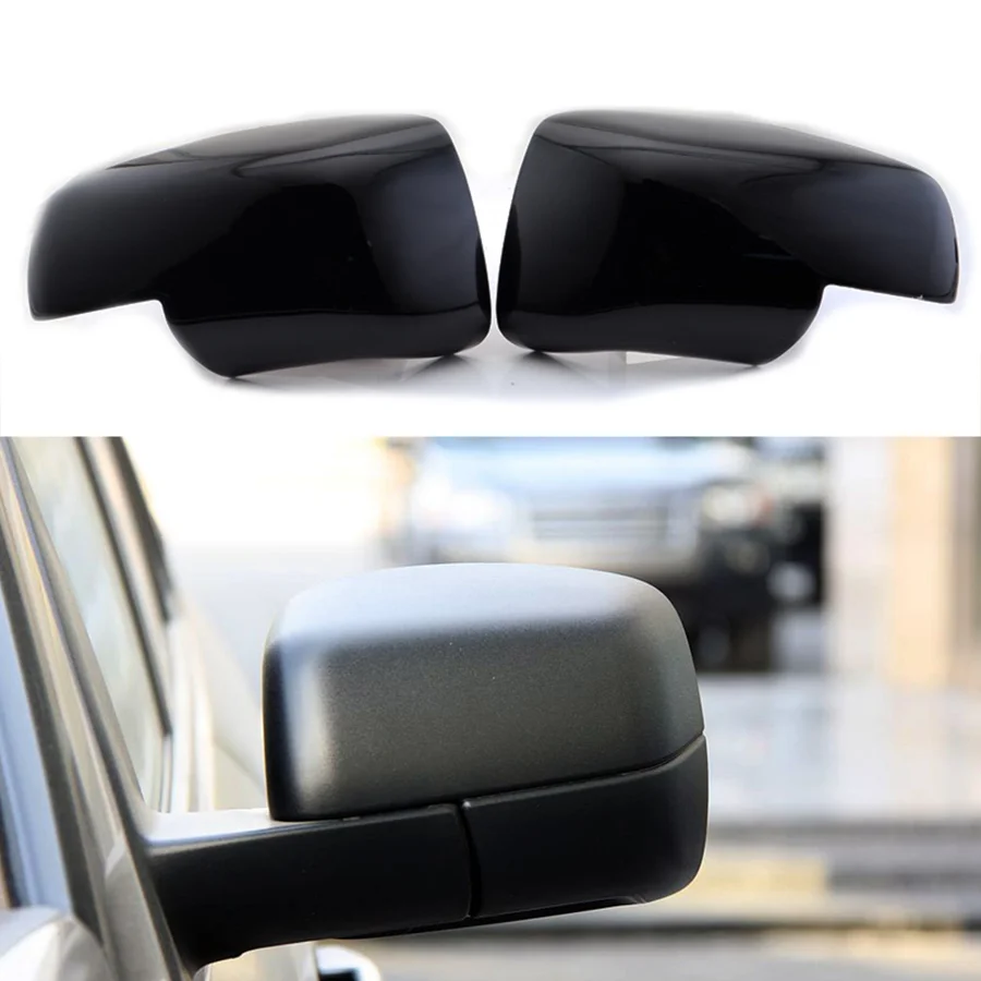 

2Pcs Wing Rearview Side Mirror Cover Housing Cap For Land Rover Discovery 3 Freelander 2 Range Rover Sport Silver/ Piano Black