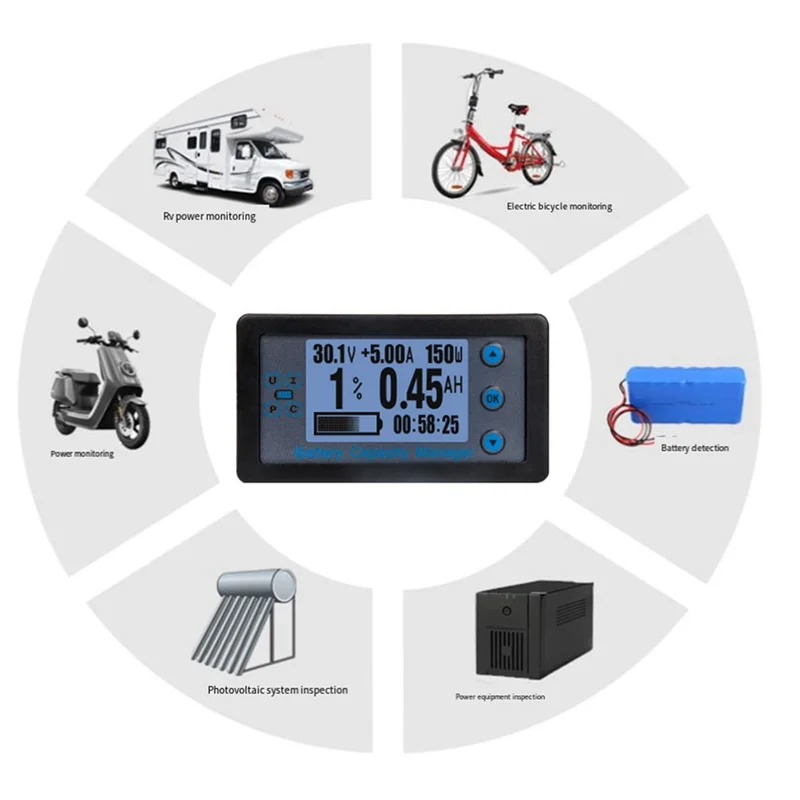 A21Q -VA9510 バッテリー容量マネージャー LCD デジタル電圧電流パワーメーターバッテリー容量電量計 120V 100A