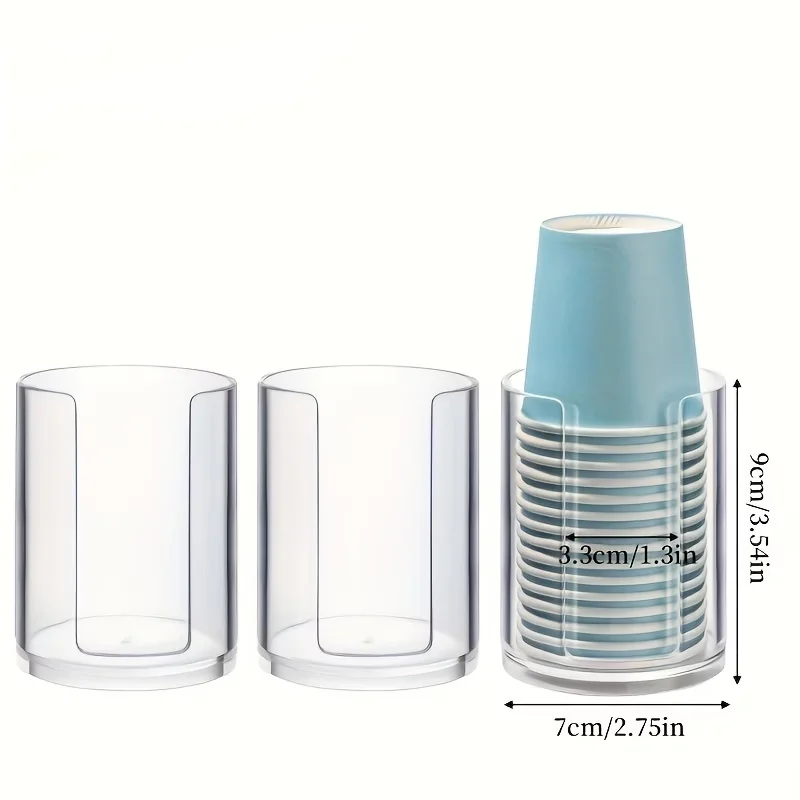 1PC Compact Bathroom Cup Dispenser, Small Disposable Paper & Mouthwash Cup Holders, Fits Bathroom Countertops