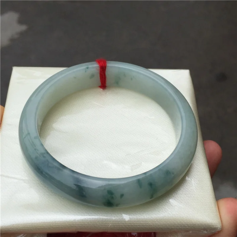 

Браслет Из бирманского жадеита с ледяным голубым цветком и положительным кольцом, Женский нефритовый подарок, сертификат