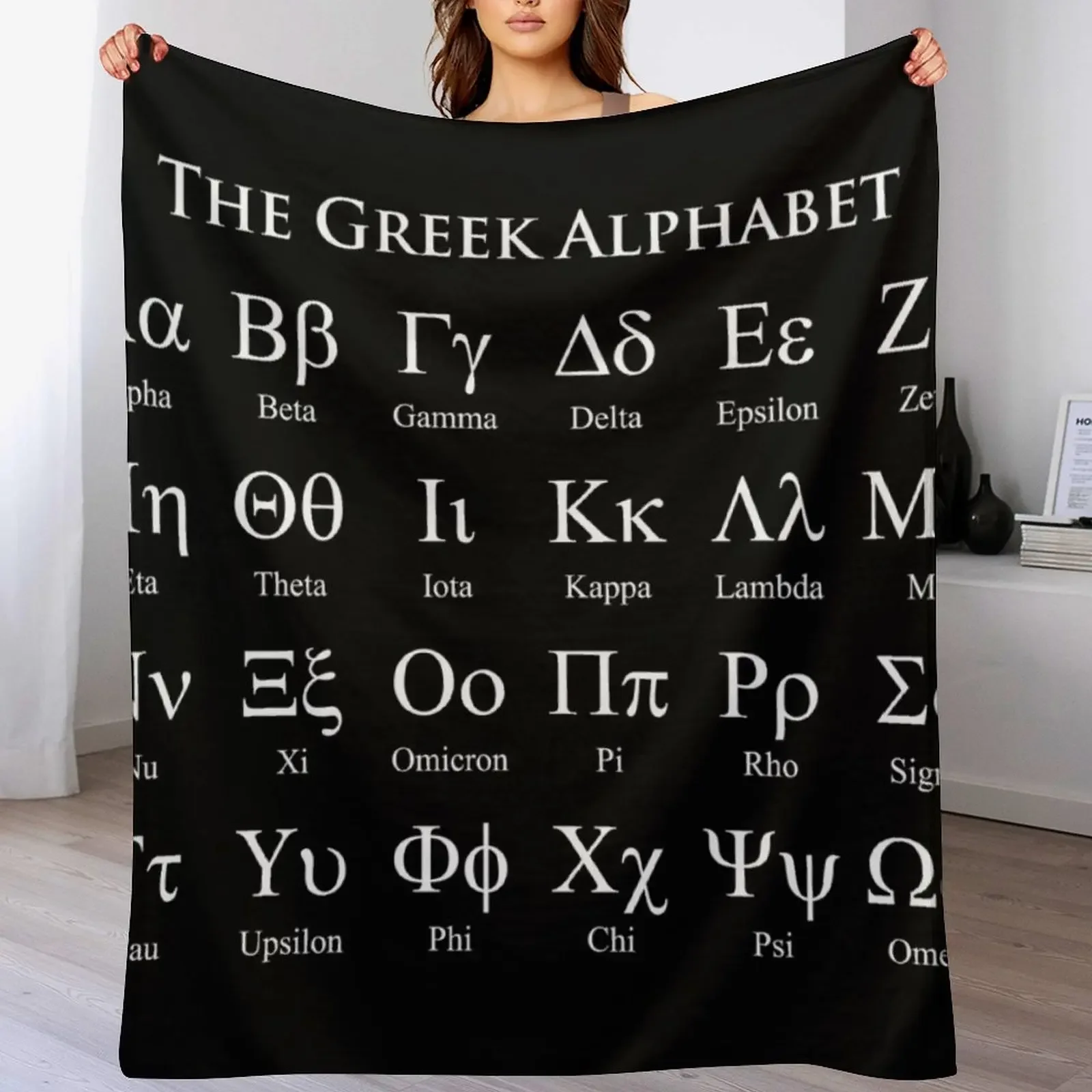 The Greek Alphabet Throw Blanket Luxurious Soft Blanket Holiday Gift for Family