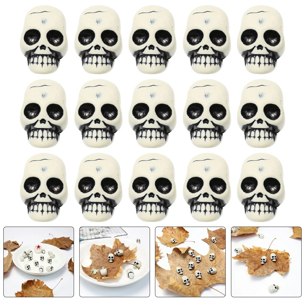 

25Pcs Halloween Skull Head Resin Decoration Small Realistic Skull Head Craft Party Prank Props Skulls Halloween Decoration