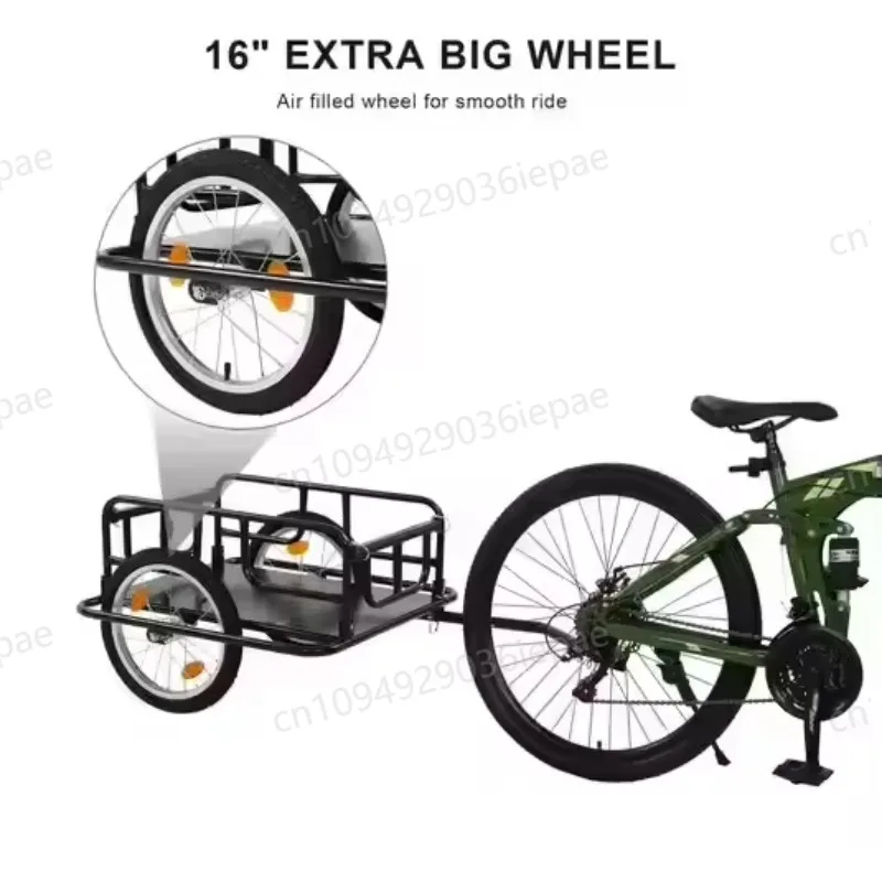 Foldable Cargo Bicycle Trailer Outdoor Fishing Riding Rear Hanging Cargo Bucket Bicycle Traction Tool Car