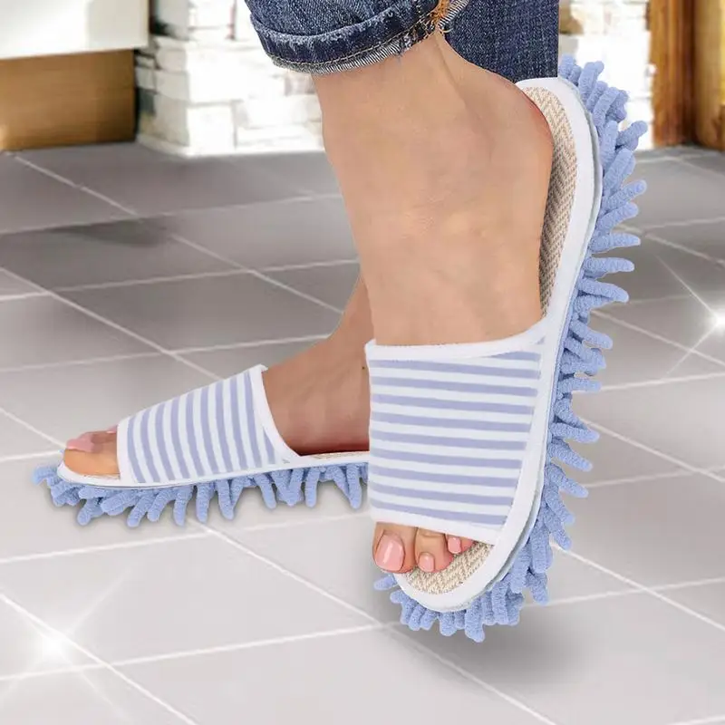 Labor-saving Washable Mop Slippers For Floor Cleaning Detachable Microfiber Slipper Dusting Mop Floor Dust Hair Mopping Slipper