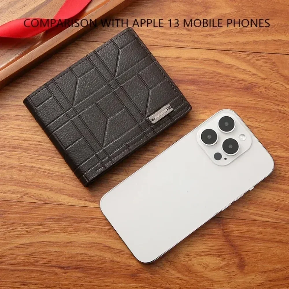 فتحة متعددة عادية سعة كبيرة عملة المحفظة الذكور حامل البطاقة محفظة متعددة الوظائف حقيبة الرجال محفظة أسود بولي Leather الجلود #4