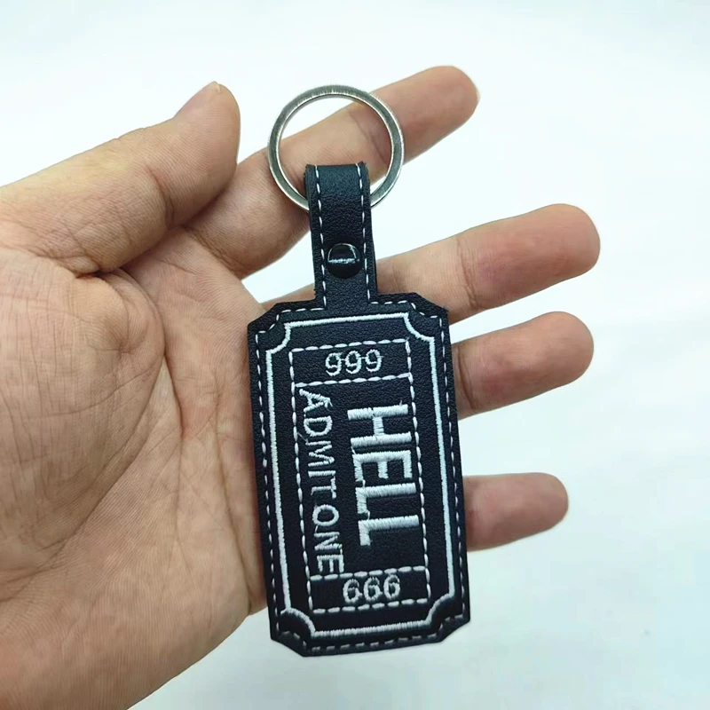 A ticket to Hell highway to Hell funny keychain keyfob luggage tag gift gothic keyring 666 mark of the beast travel accessory