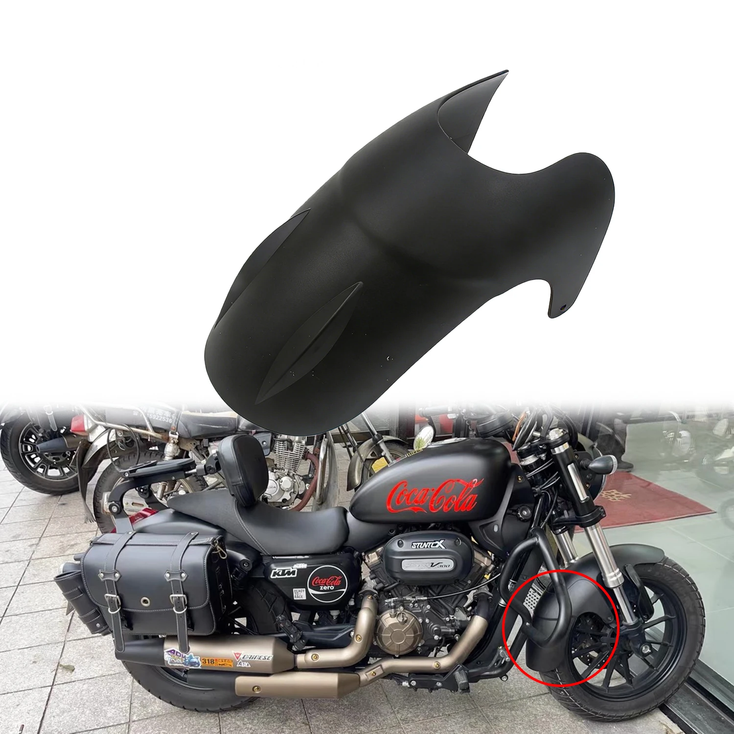 

Motorcycle Accessories Front Fender Mudguard Extension Splash Guard For QJMOTO SRV300