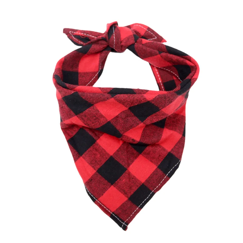 Soft Cotton Pet Dog Bandanas for Small Medium Large Dogs Chihuahua Golden Retriever Puppy Fashion Plaid Pet Triangular Bandage