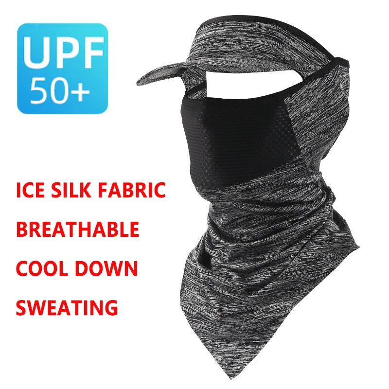 قناع واقي من الشمس من الحرير الجليدي الصيفي، منشفة وجه قابلة للتنفس لصيد الأسماك، قناع ركوب الدراجات، حماية من أشعة الشمس الرياضية، حماية من البعوض Upf50+