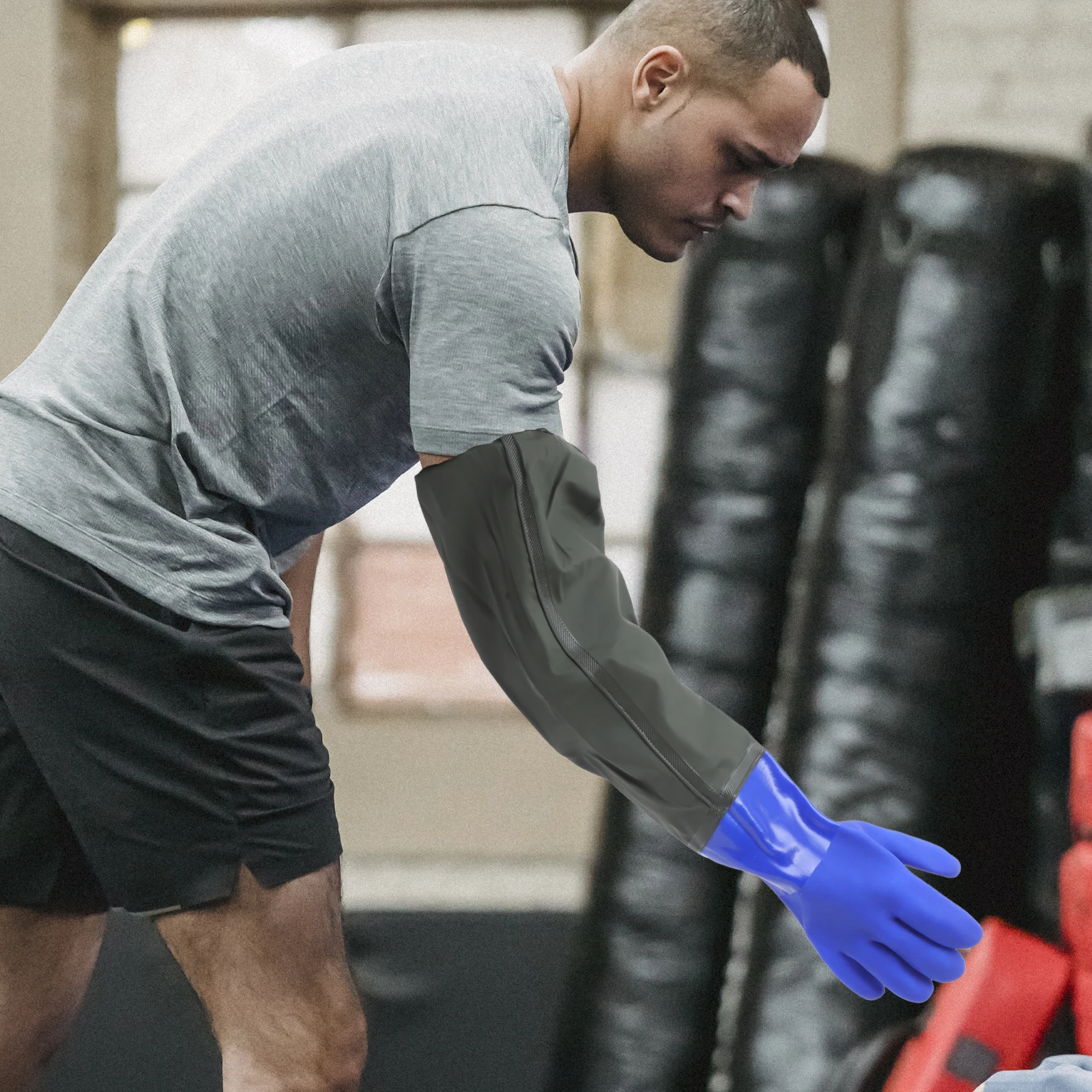 1 Pair Waterproof Fish Catching Gloves Reusable Long Outdoor Fishing Gardening Gloves Portable Multi-Function Professional