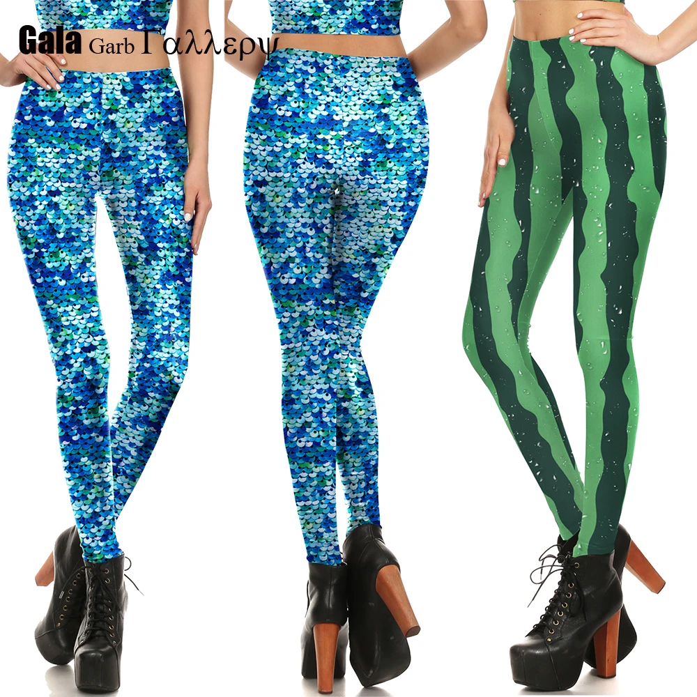 Nuova estate colorata sirena leggings costume cosplay modello a squame di pesce pantaloni pantaloni di carnevale festa film vestire a vita alta