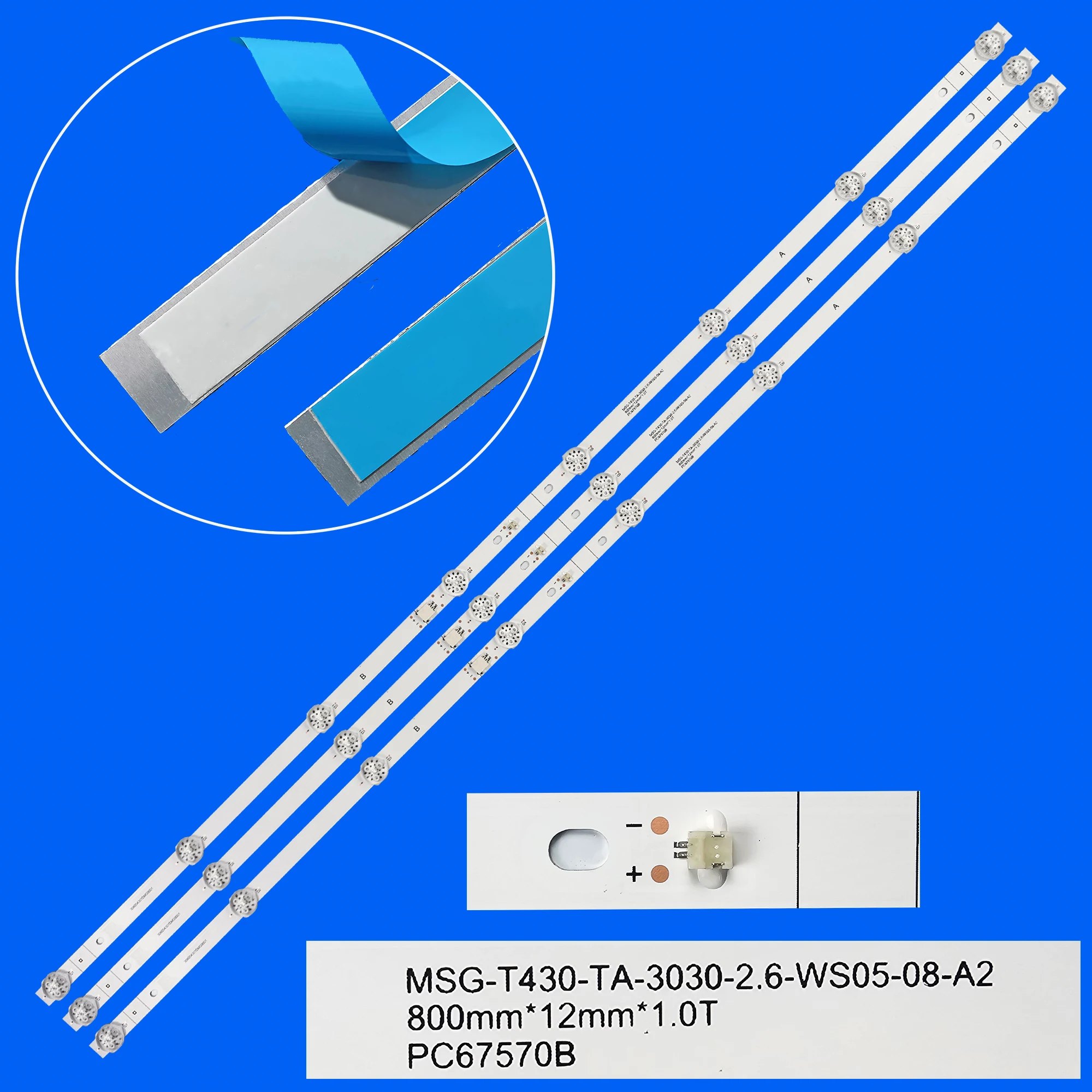LED Backlight Strip For MSG-T430-TA-3030-2.6-WS05-08-A2 For 43iPlay6000-F/1SDX-43F2120B SDX-43U4126 43DS9800 LT-43N5135AE 43FEN2