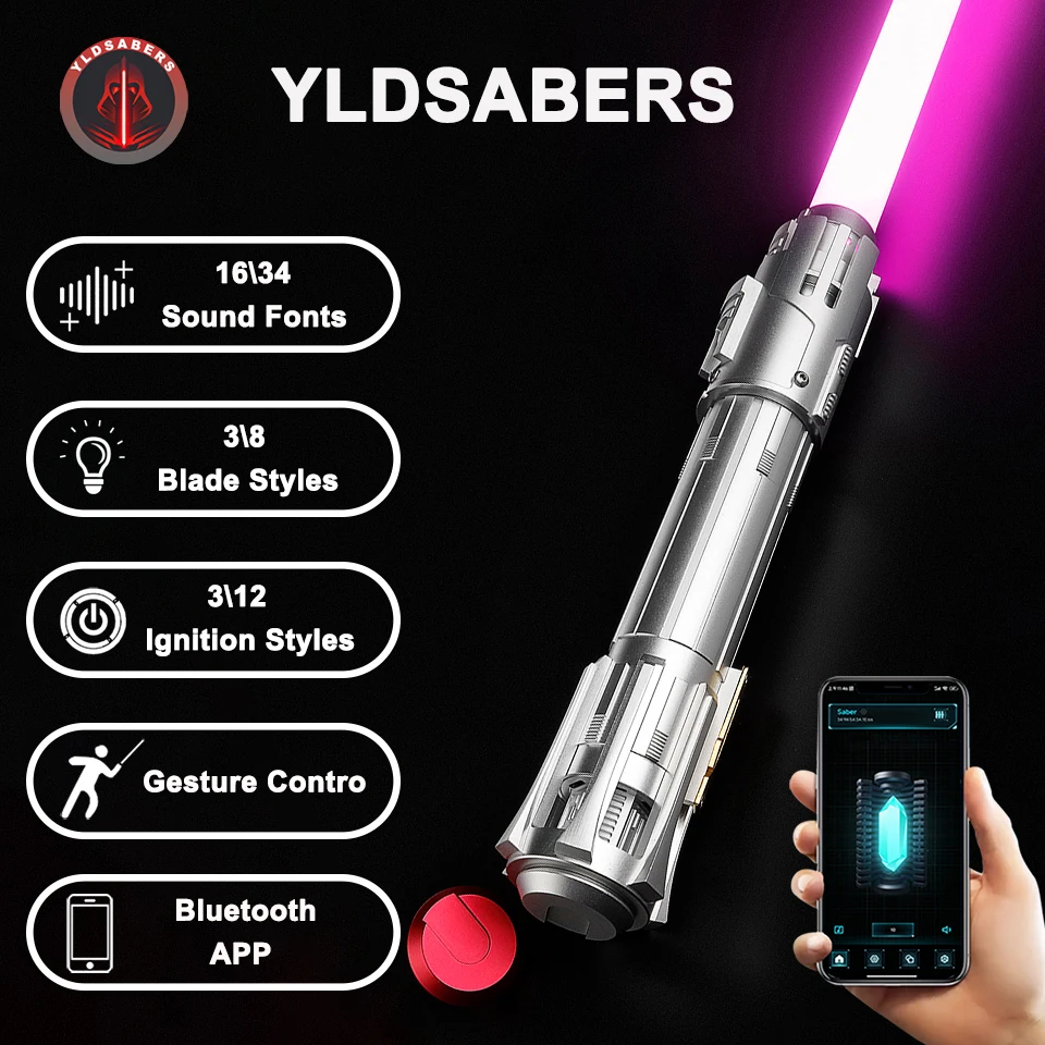 Ben Solo Lightsaber Xenopixel Light Saber Metal Handle Jedi Pixel Laser Sword Heavy Dueling Cosplay Neopixel Sabers Toys