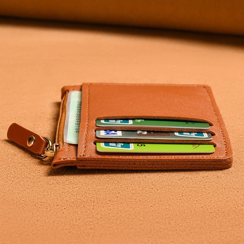 

Ультратонкая сумка для карт с несколькими слотами, женский кошелек на молнии, большой вместительный держатель для удостоверения личности, держатель для кредитных карт, держатель для бейджа, кошелек для монет