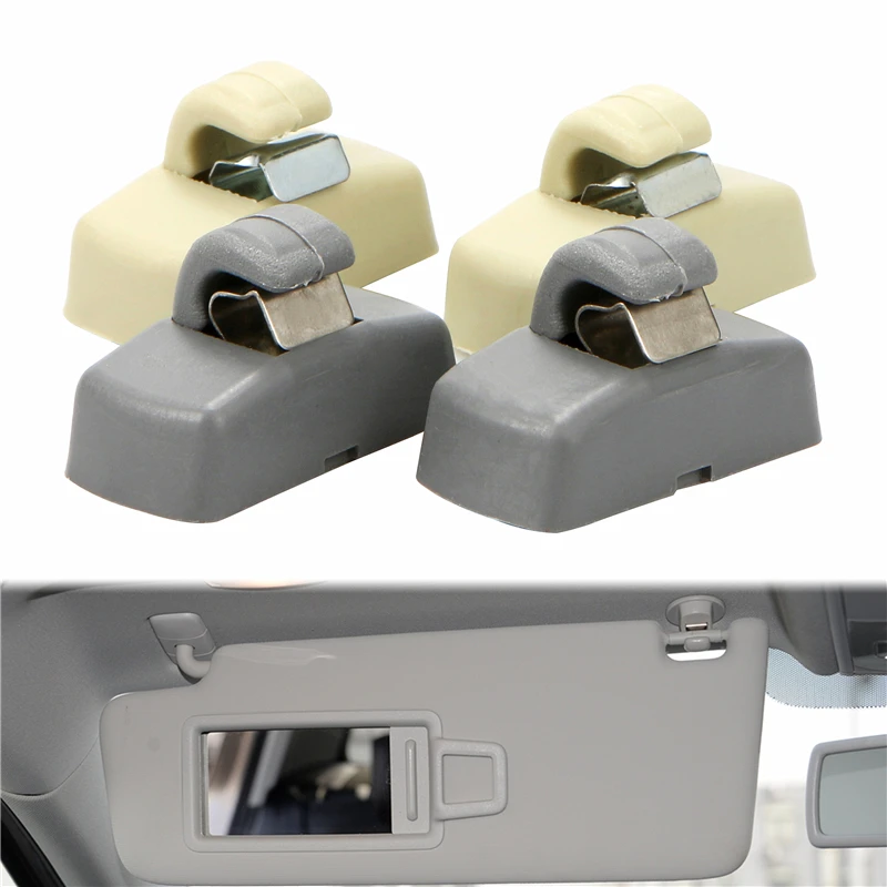 2 Pcs Inner Sun Visor Hook Clips Hanger Bracket Beige Gray For Passat Beetle Bora Golf Jetta Passat Polo Accessories 33B0857561B