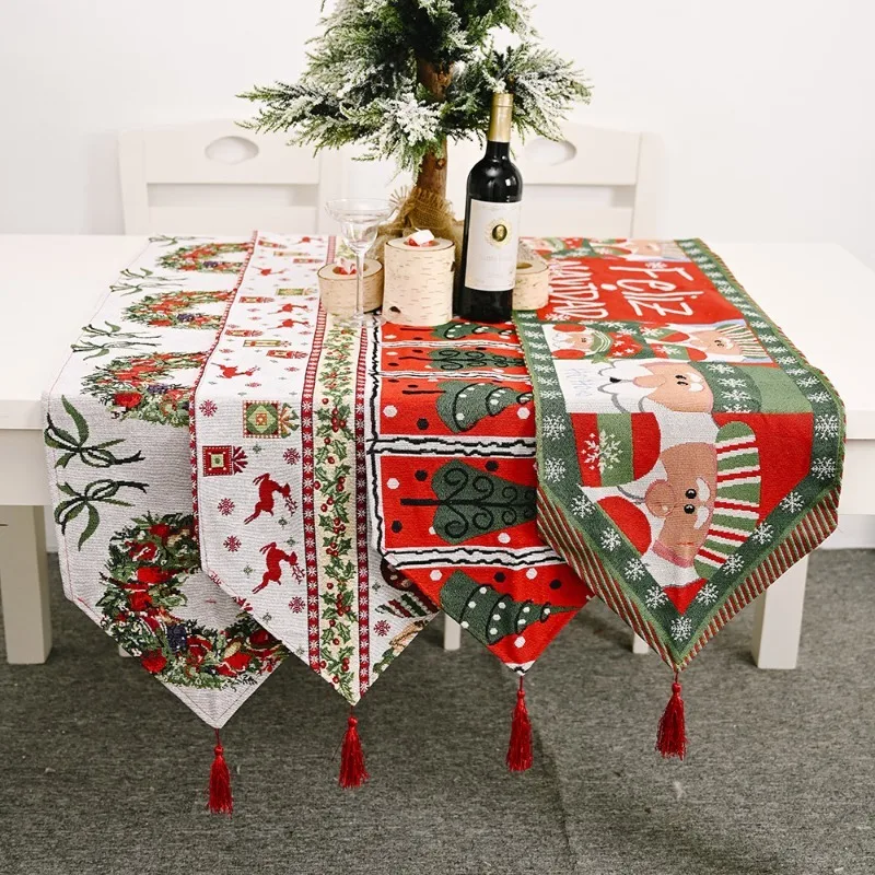 

Christmas Table Runner Decor Snowman Santa Claus Merry Christmas Table Decor Xmas Table Flag for Home Table Decor New Year 2024