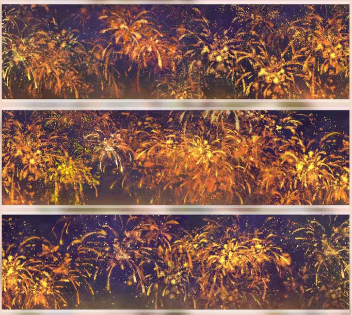 F1rework Night Sky Collection Washi Tape Sample, Eternal Night Lights Blossom Golden Flame Galaxy Journaling Masking Tape