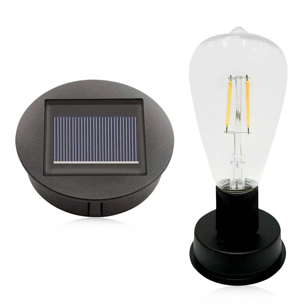 Solar Lamp Base with 600mAh LED Bulb Atmosphere Decorate Light Holder IP44 Waterproof LED Night Light Base for Outdoor Garden