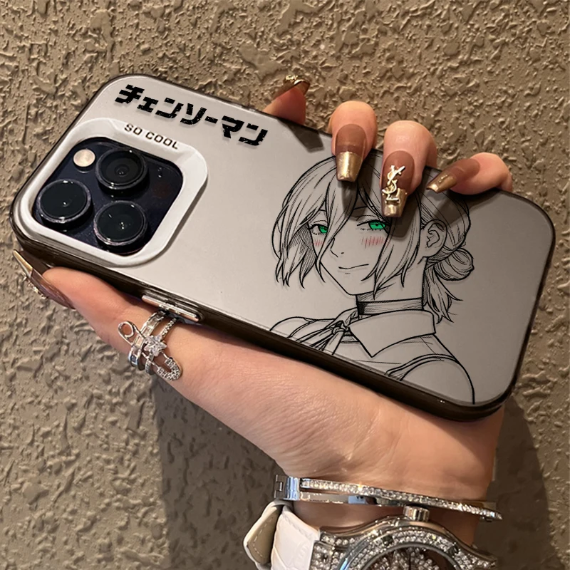 CHAINSAW MAN REZE DENJI COUPLE SIMPLE LINE ART NEUE Handyhülle für iPhone 17 17e 16e 16 15 14 13 12 11 mini Pro Max X XR XSMAX