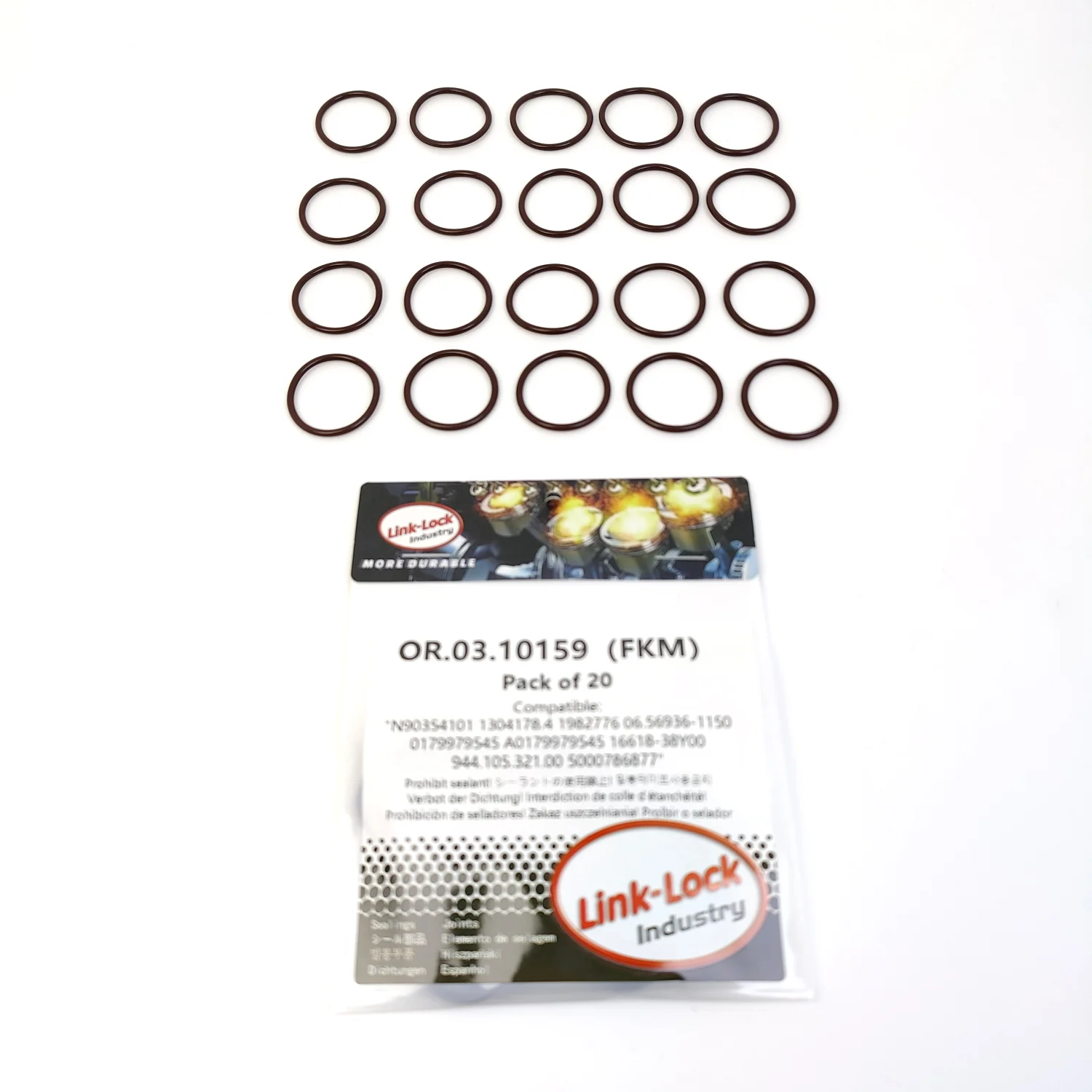 

LINK-LOCK 20PCS OR.03.10159 FKM Viton Sealing O-Ring Kit of Coolant Pipeline N90354101 0179979545 A0179979545 1982776