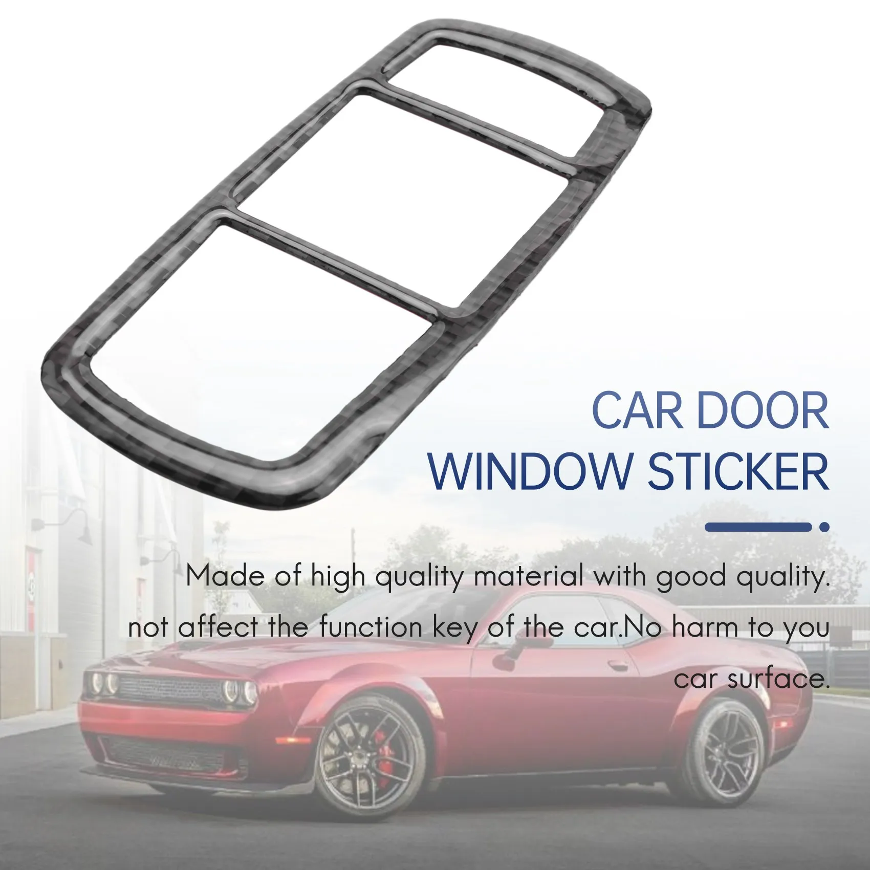 Carbon Fiber For Dodge Challenger 2015-2020 Accessories Interior Car Door Window Control Switch Panel Cover Sticker