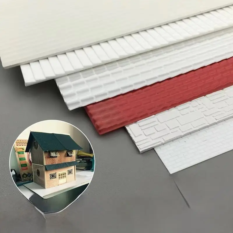 

2pcs PVC Plastic Corrugated Roof Tiles for Miniature Dollhouse Model Building Architecture Kits Construction Material