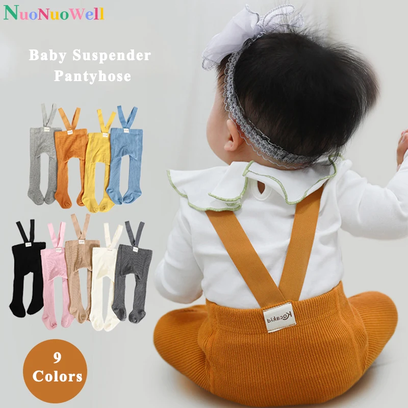 Infant Baby Girl Boy Stocking Knit Newborn Suspender Tights Pantyhose Baby Ribbed Leggings Warm Stockings Toddler Overall Tights