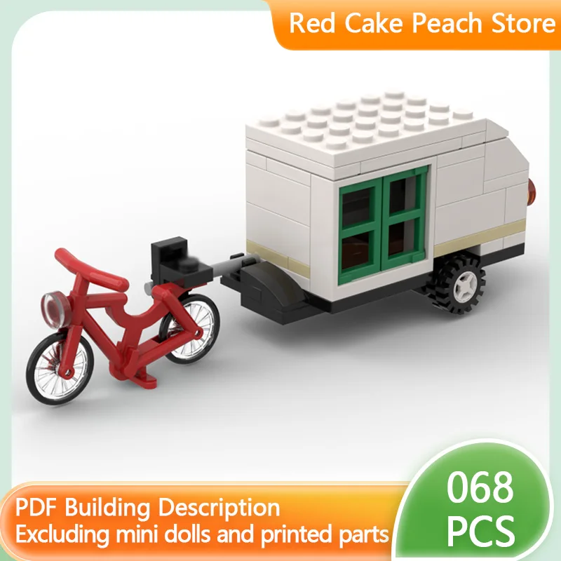 

Модель городской автомобиль MOC, строительные кирпичи, велосипед с небольшим кемпером, модульная технология, детские праздничные подарки, сборка игрушек, костюм