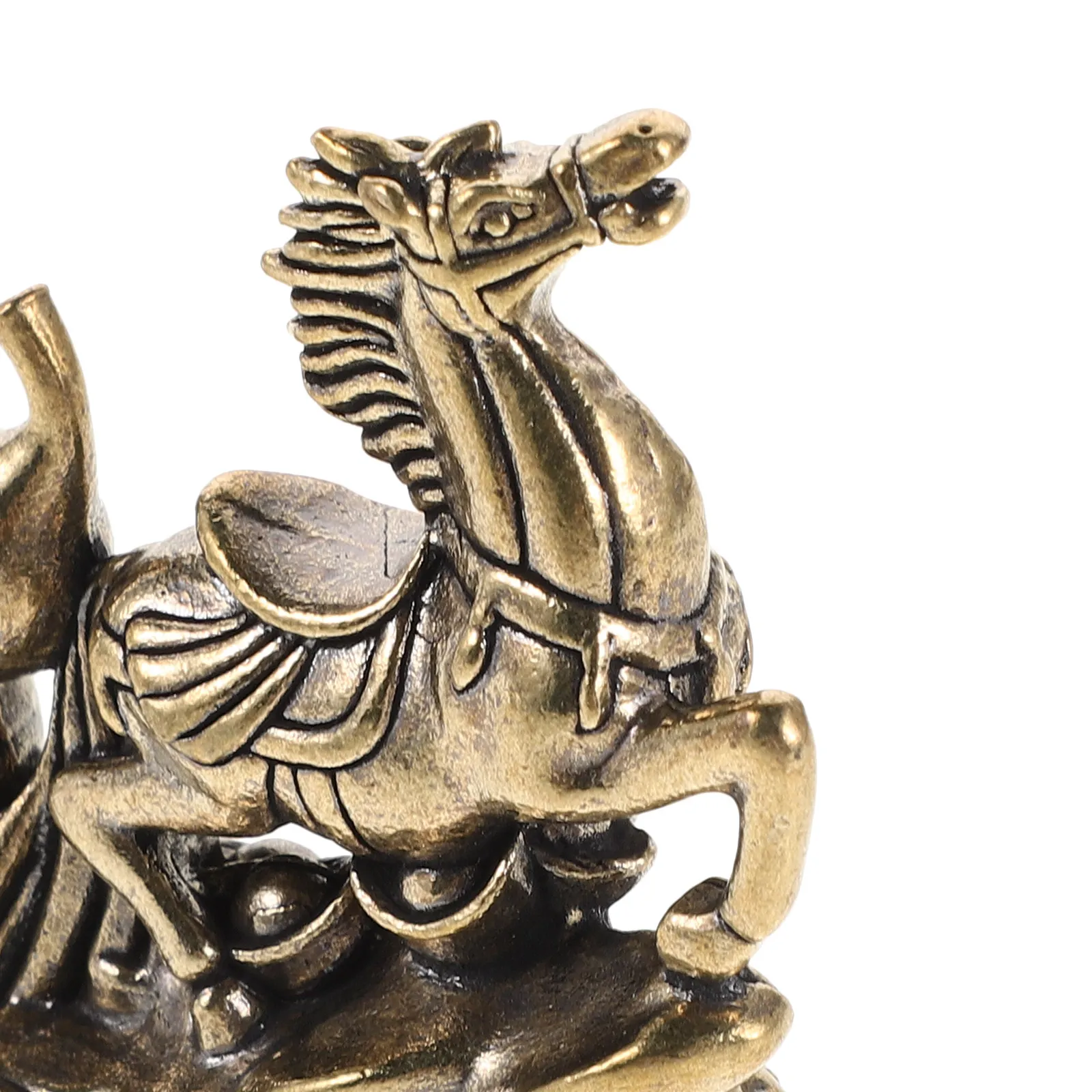 Mini Brass Horse Statue for Zodiac Collectors, Providing a Stable Display, Light Brown 2026 Feng Shui Desk Ornament, 1 Pc