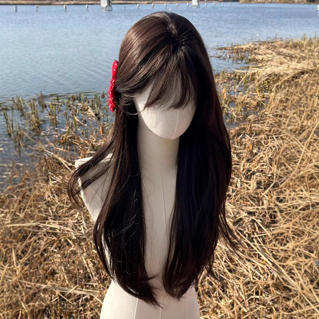 Parrucca femminile manga femminile principale femminile micro ricciolo capelli lunghi lisci di alto livello carino parrucca quotidiana giapponese JK copricapo completo