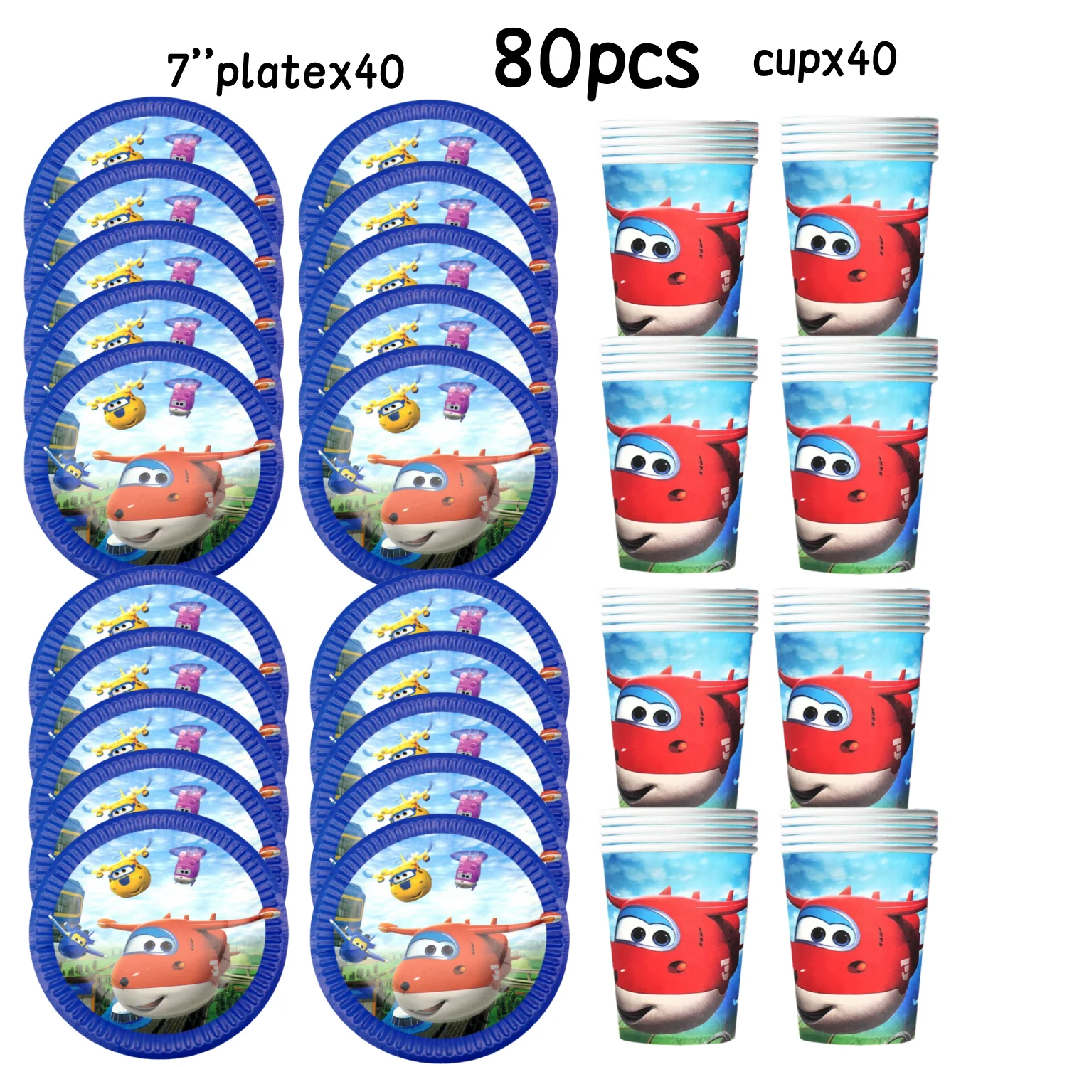 Super Wings Geburtstagsparty-Dekoration, Einweggeschirr, Teller, Tasse, Geschenktüte, Tischdecke, Babyparty, Kinderparty, Gastgeschenke